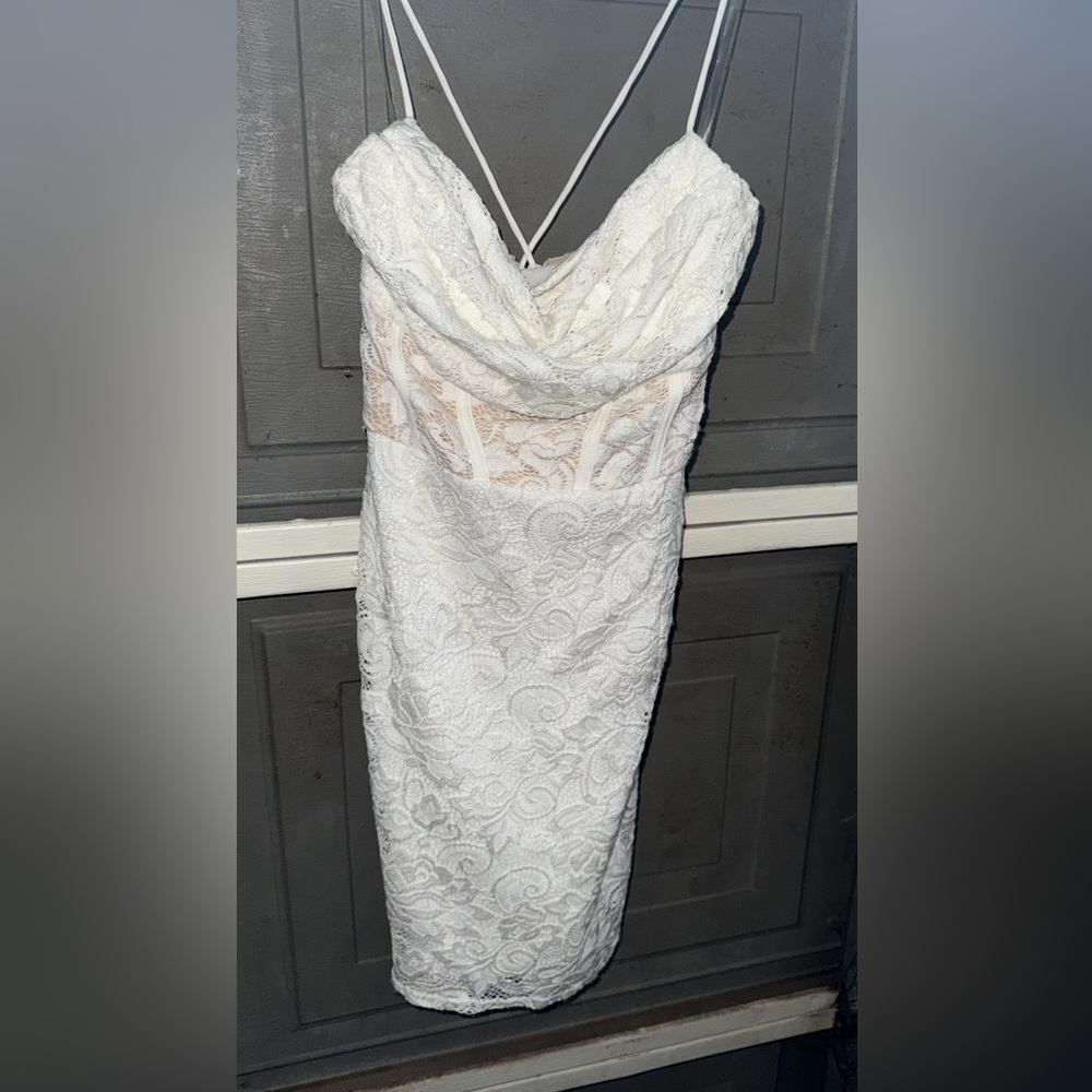 Windsor White/Cream mini Lace Dress